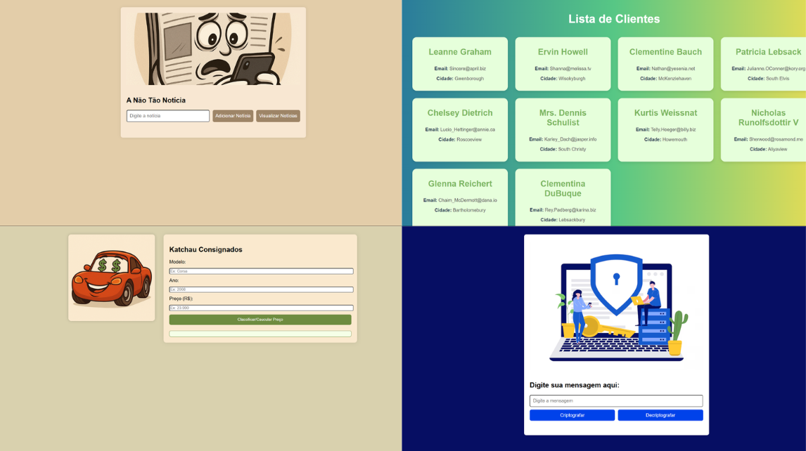 Prévia de projetos frontend